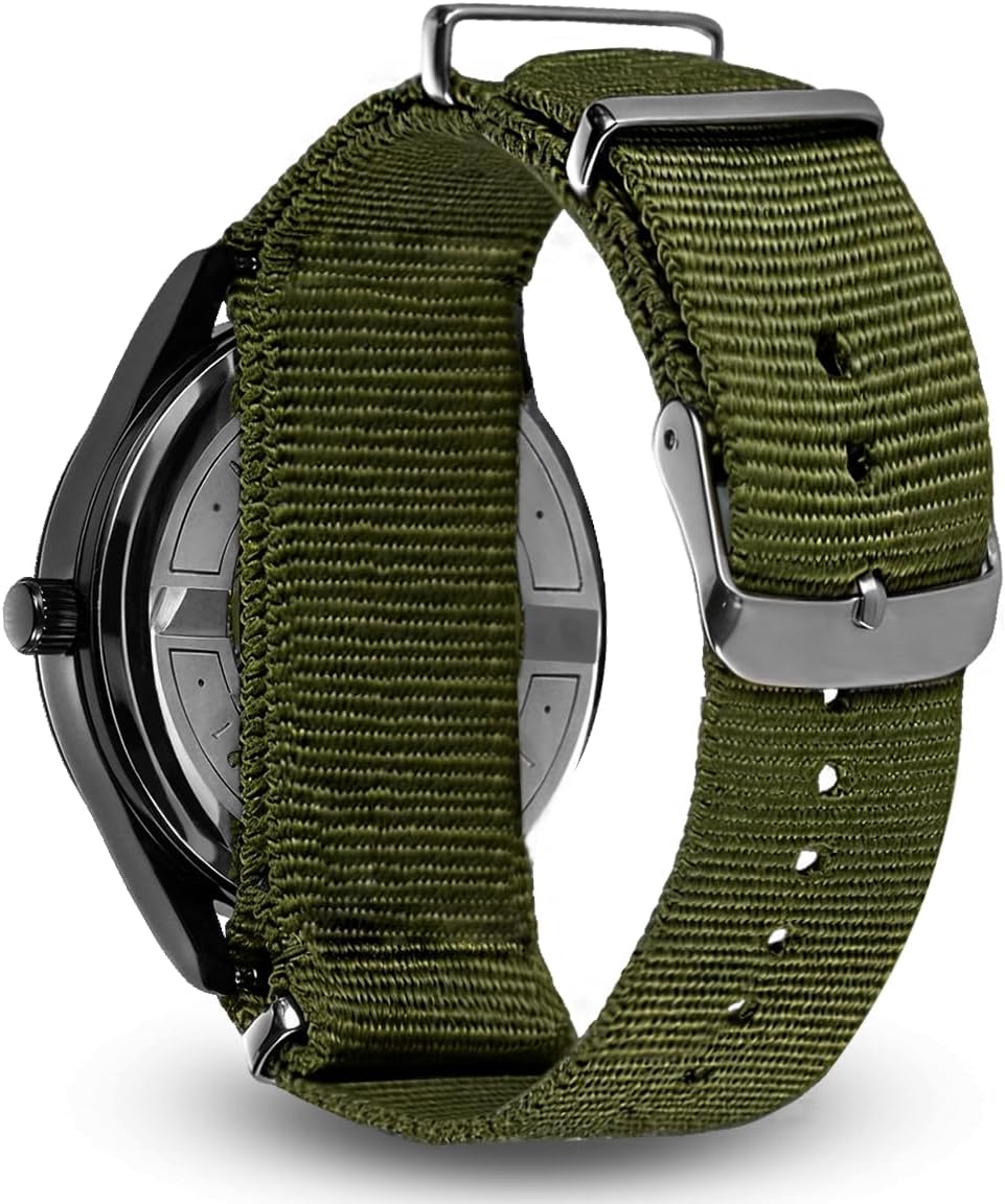LIGE Watches for Men Unisex Military Sports Nylon Band Analog Quartz Watches 41mm Large Dial Luminous Waterproof Army Tactical Casual Wrist Watch