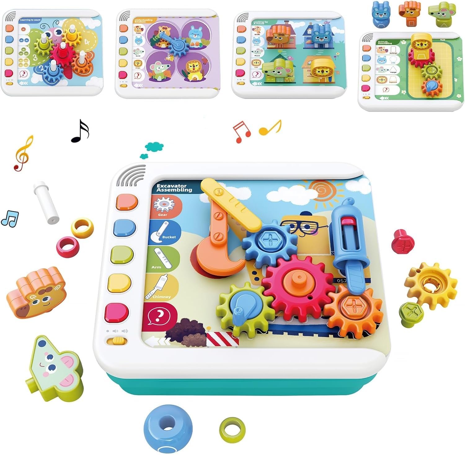 BAYBEE5 in 1 Multi Function Preschool Educational Toys for Kids, Montessori Early Learning Stem with 5 Theme Cards, Puzzle & Brain Acting Smart Toys for Toddlers Boys Girls Ages 3 4 5 6 Years