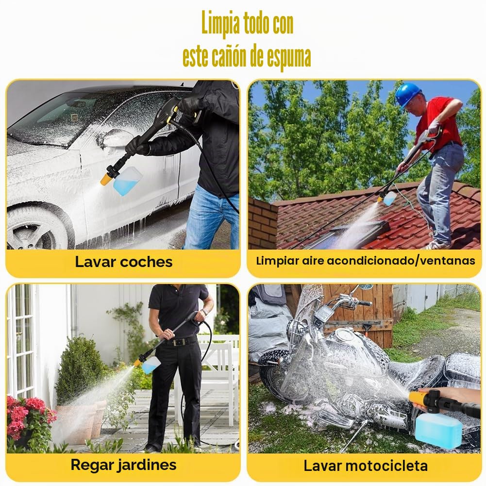 HOTUT Lanza de Espuma para Kärcher K2 K3 K4 K5 K6 K7, 400ml Cañón de Espuma de Nieve, Ajustable Lanza de Jabonadura Dispensador Accesorio, Accesorio de Lavado de Coche Compatible para Kärcher Serie K