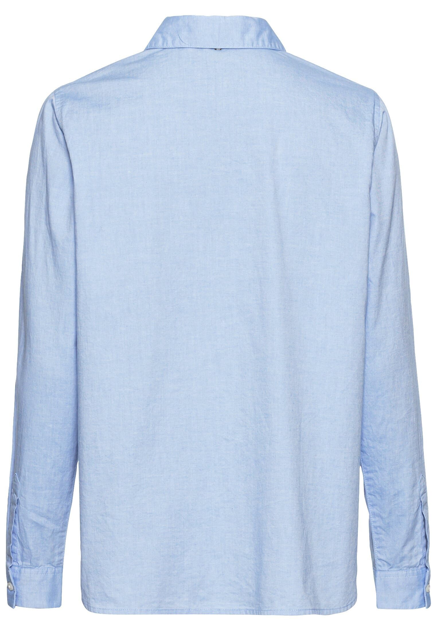 camel active Damen Langarm Bluse aus Baumwolle | Klassische Langarm Bluse aus reiner Baumwolle im lockeren Fit für jeden Anlass, pflegeleicht und strapazierfähig