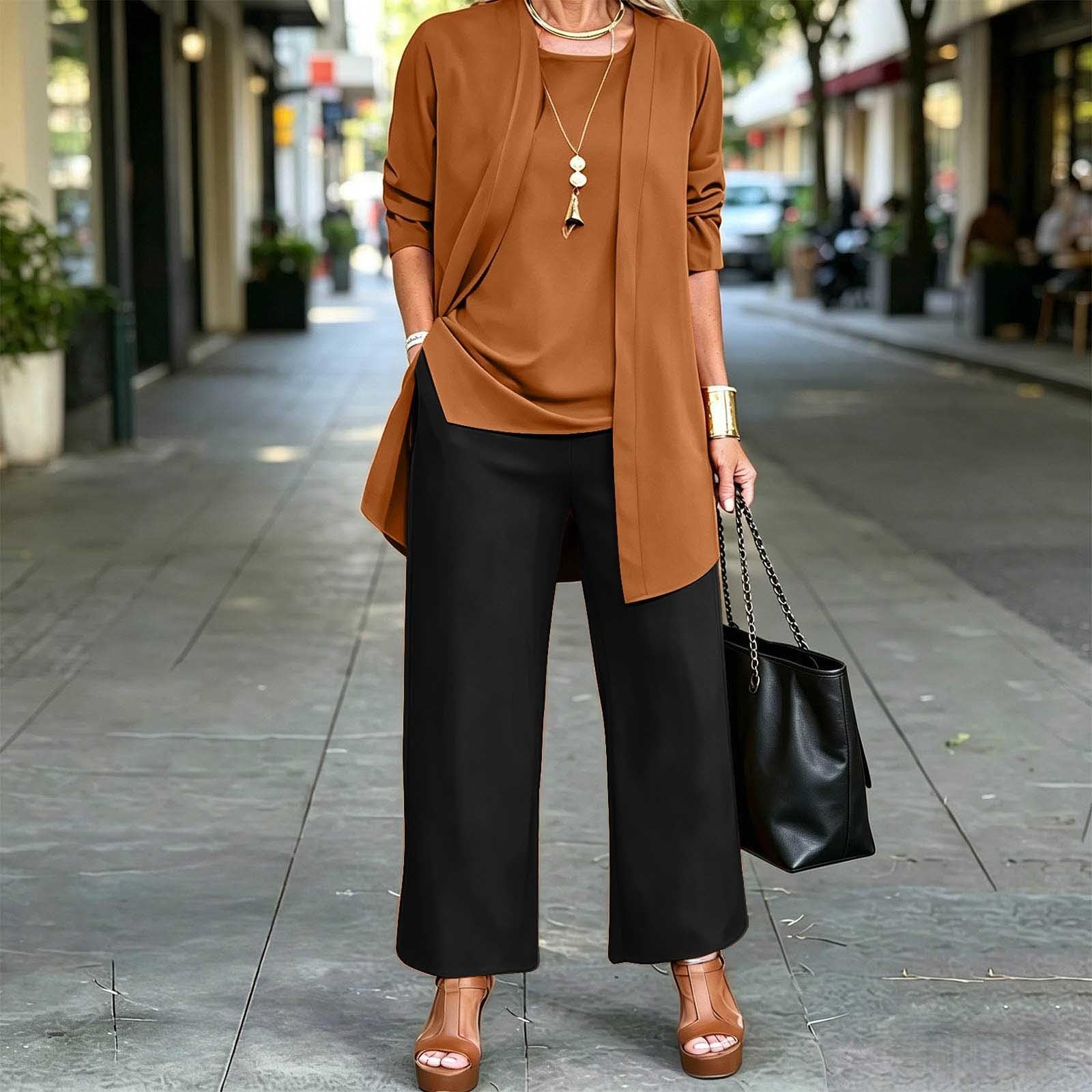3-teiliges Outfit für jeden Tag – Schlankmachende, bequeme und lässige Hosen