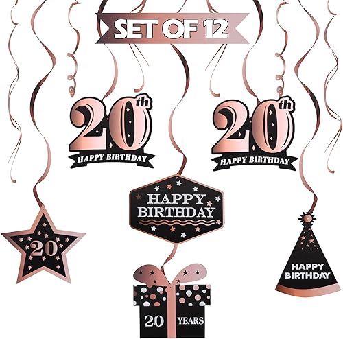 Miniatura 8 de LINGTEER Happy 65th Birthday Decorations Set - 12Pcs Black & Gold Swirls Streamer,Happy Birthday Bunting Banner,Cheers to 65 Years Old Bday Party