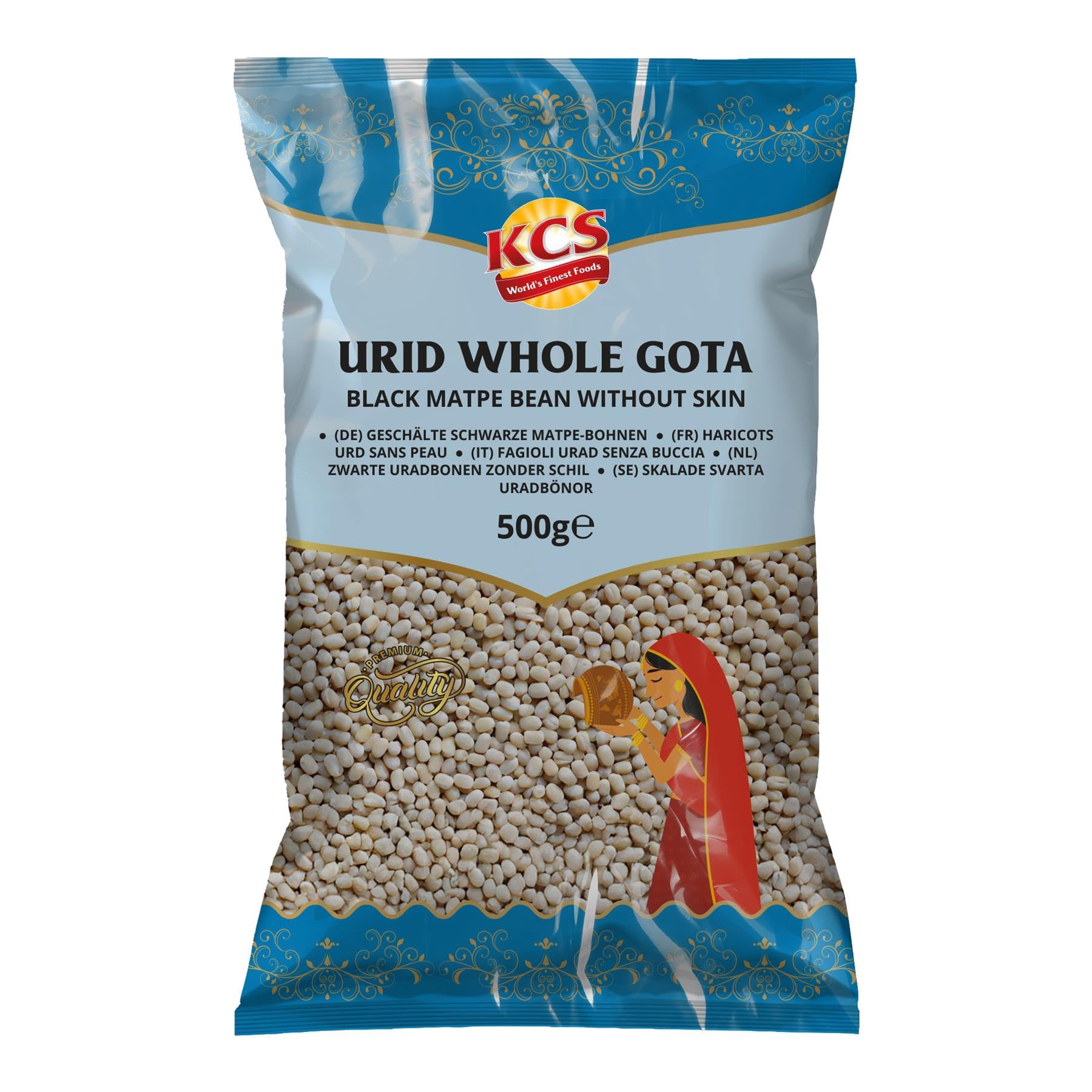 KCS Urid Gota 500g – Whole Black Gram (Sabut Urad Dal) – Natural Unpolished Indian Pulses – 500g Pack