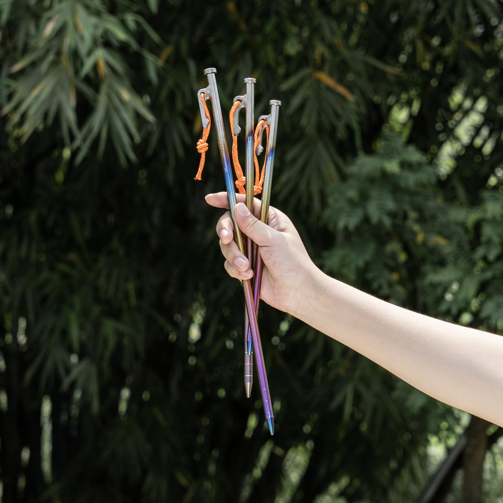 iBasingo 30cm Titanlegierung Zeltheringe Camping Zeltnägel 6 Stück Ti4016P