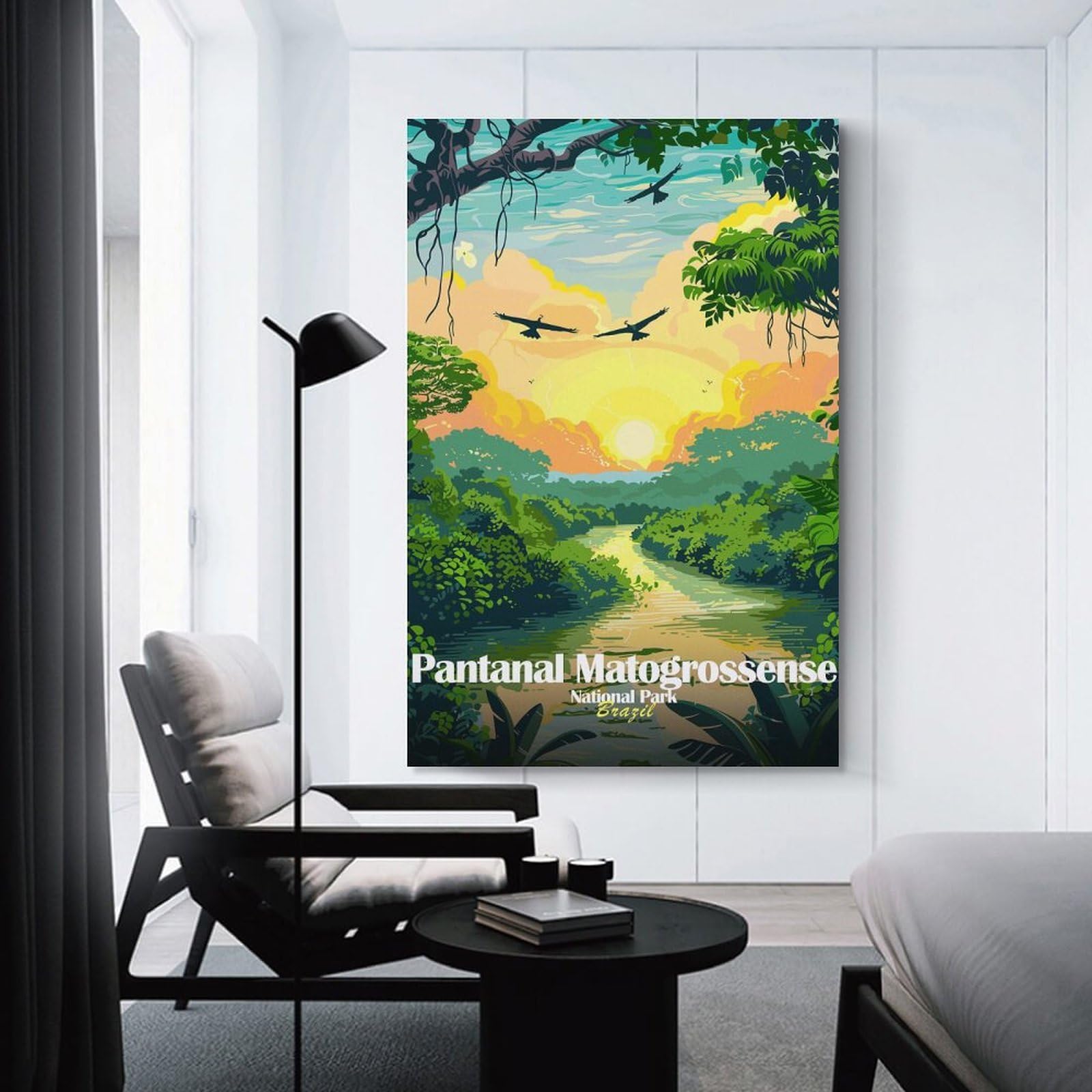Junmoney Pantanal Matogrossense National Park, Brazil Hanging Wall Art, 16x24inch(40x60cm), for New Homes, Bedrooms Or Workspaces, Thoughtful Wall Decor for Art Lovers