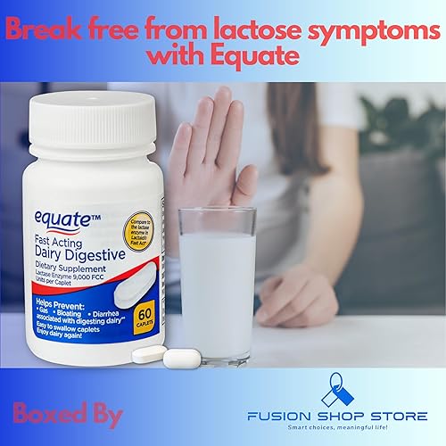Miniatura 3 de Lactase Fast Acting- Equate Dairy Digestive Supplement, 60ct (Paquete de 1)