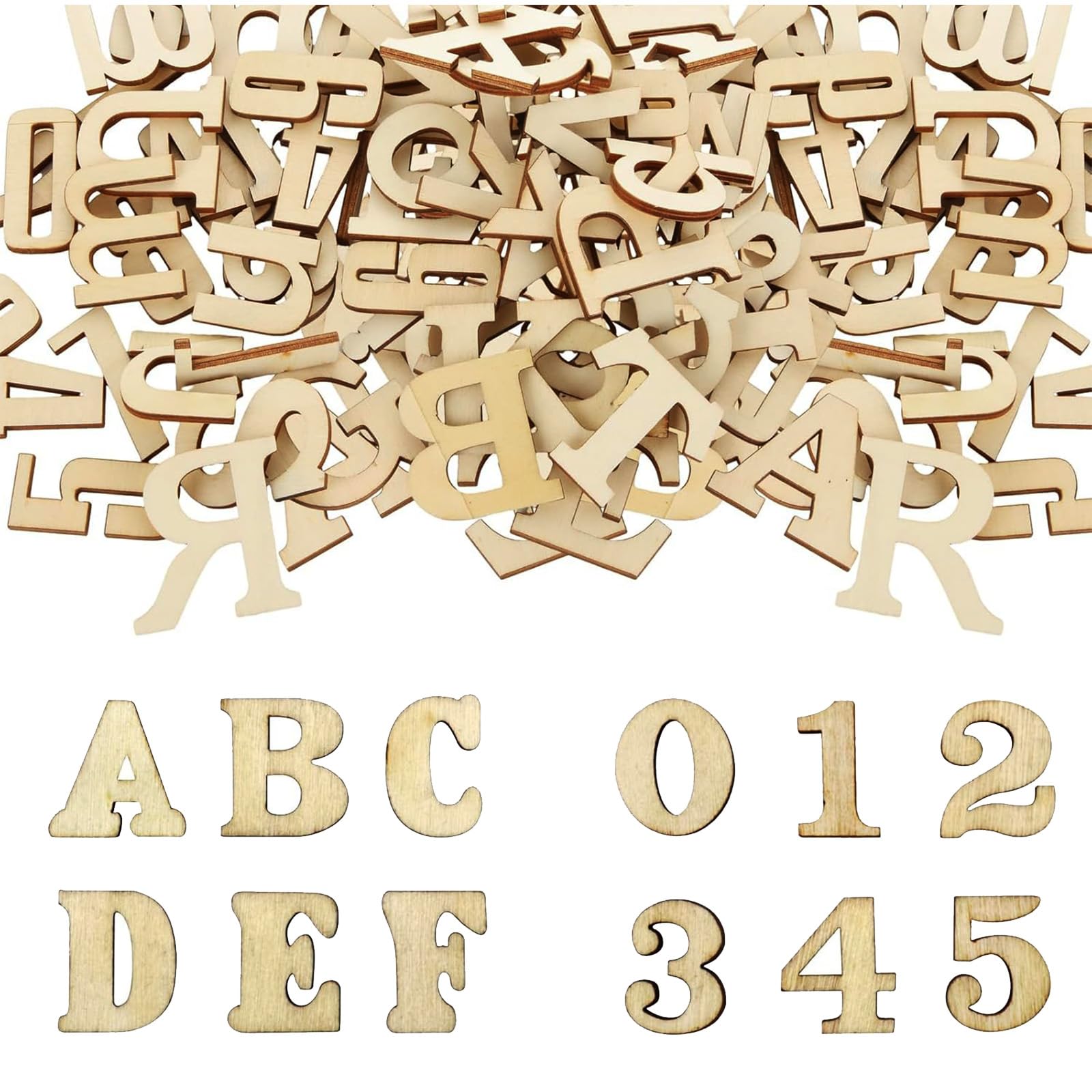 408pcs Wooden Letters for Crafts 15mm Small Wooden Letters for DIY Wooden Alphabet Letters for Decoration Displays Early Educational Learning
