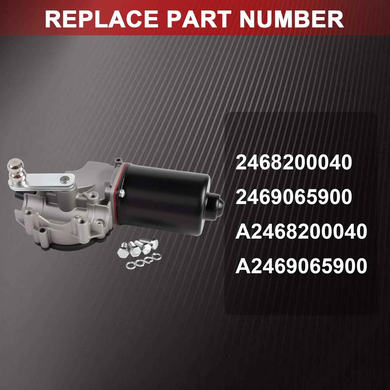 Moteur d'essuie-glace avant pour véhicules à conduite à gauche OE# 2468200040 2469065900 Compatible avec Classe B W246,W242 160-250 1,5L-2,1L 2011-2018, Electric Drive/B 250 E Electric 2014