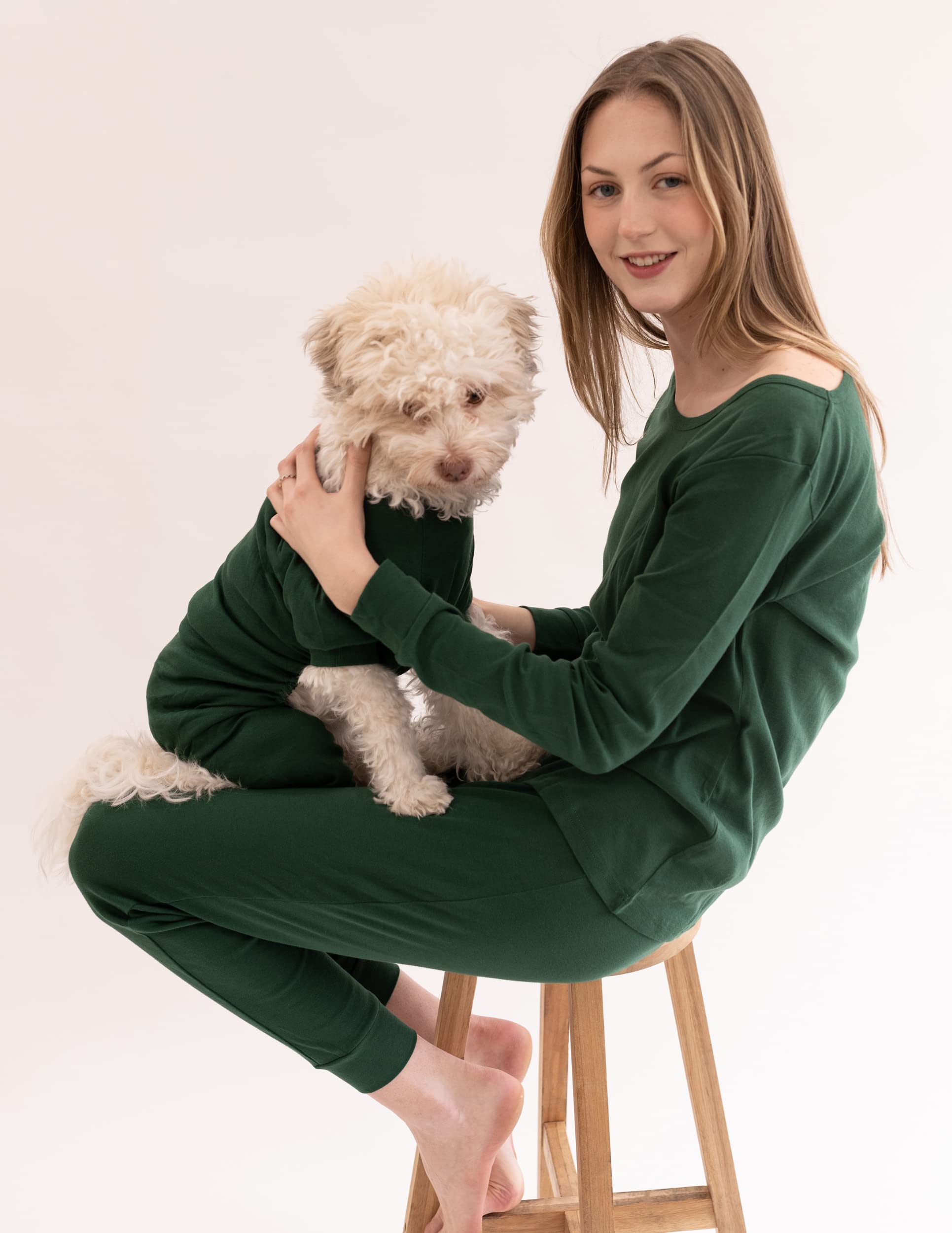 Leveret Damen Pyjama-Set, einfarbig, 2-teilig, 100 % Baumwolle, Größe XS bis XL