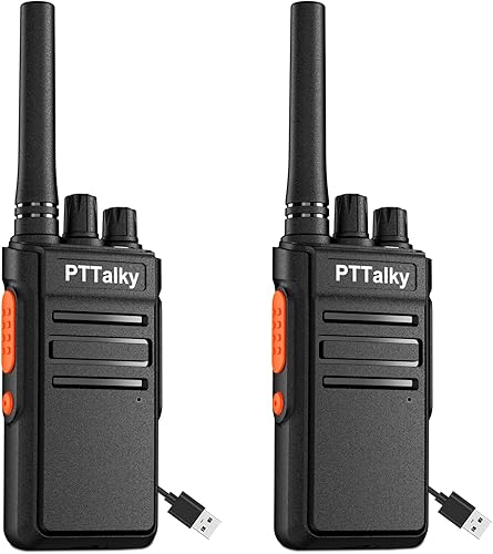 Miniatura 1 de Walkie Talkies FR1 de largo alcance, mini 16 canales FRS recargables manos libres radios bidireccionales con cargador USB-C para familia, escuela,