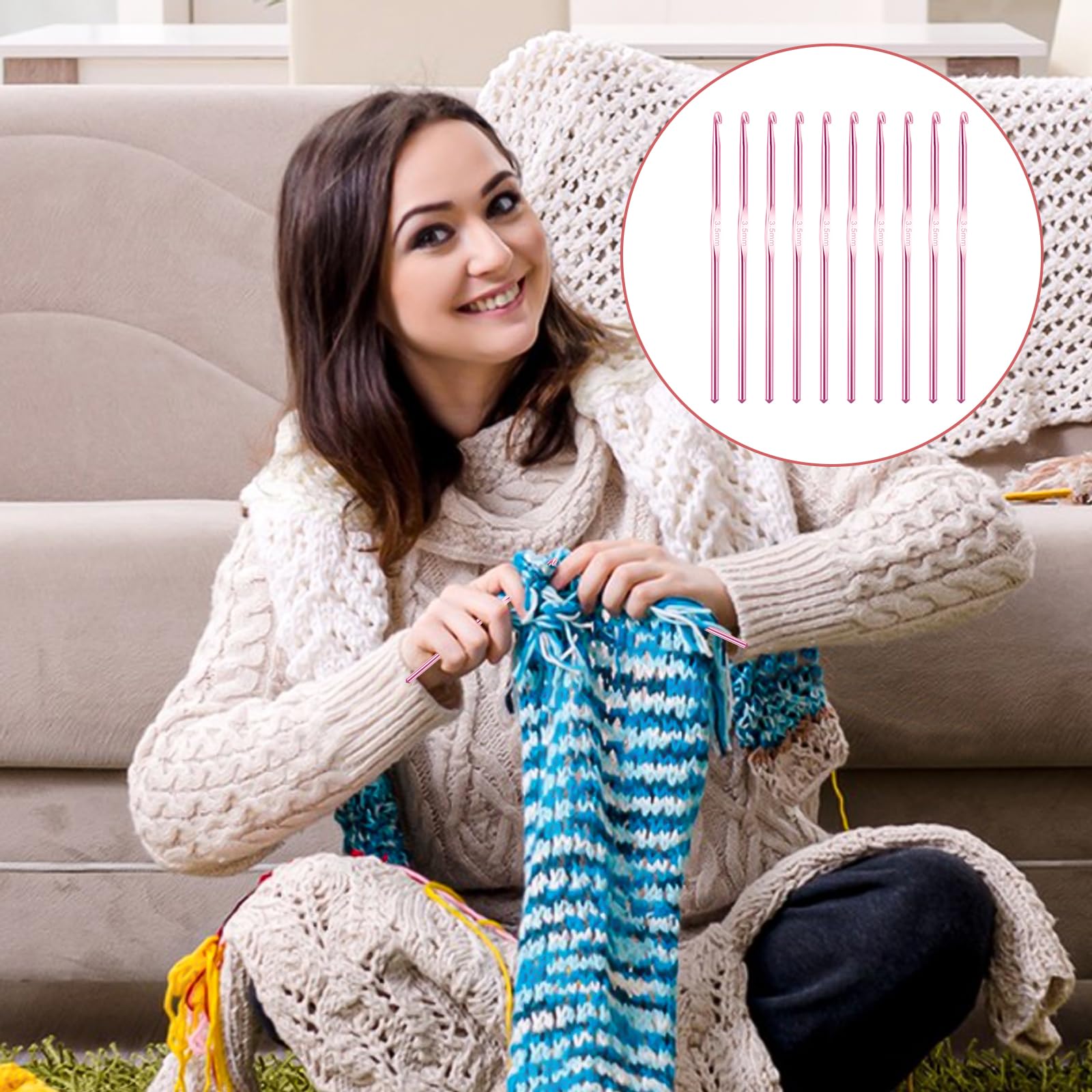 8 Piezas/juego De Agujas De Tejer De Plástico Para Coser A G | Meses Sin Interés