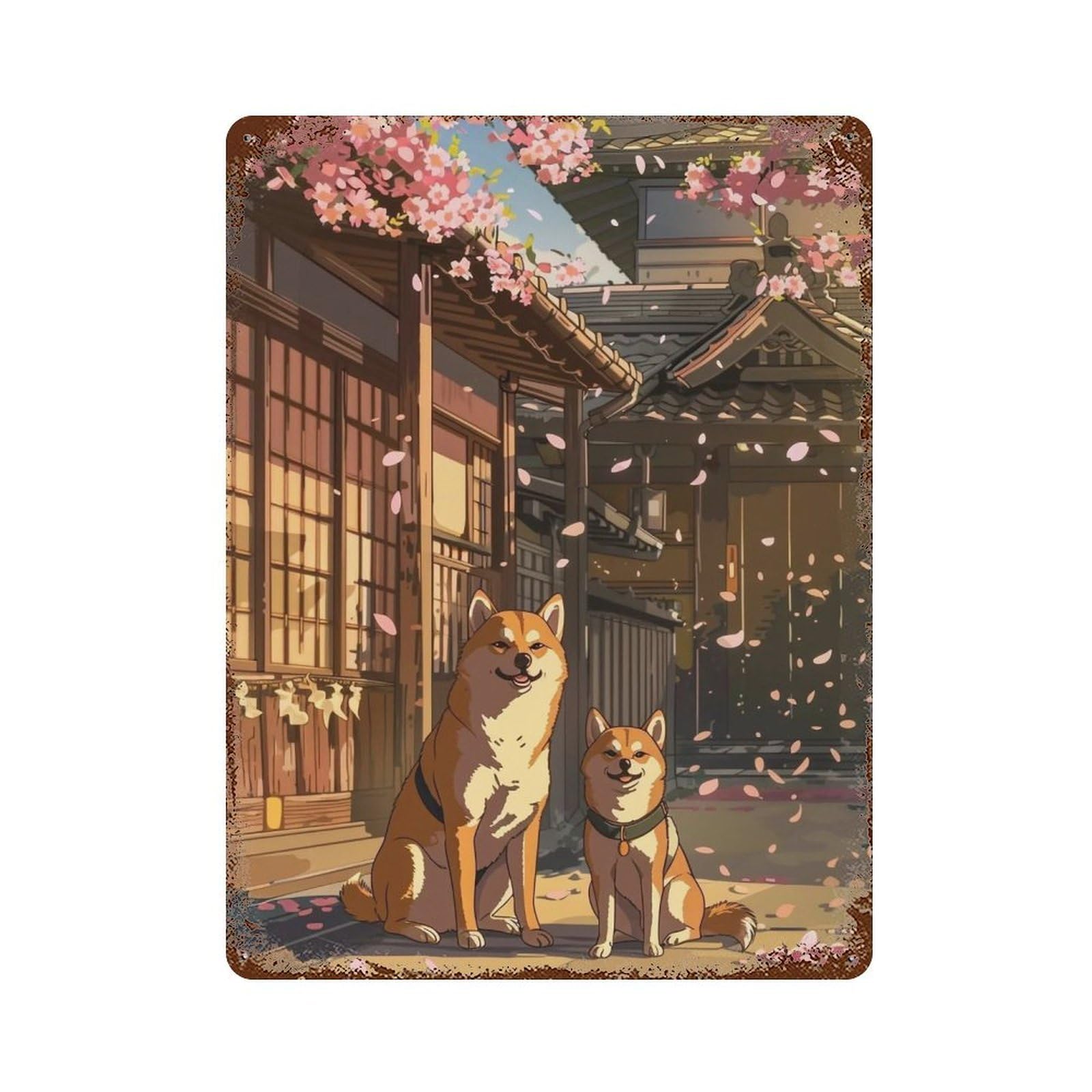 HDURYEYRYY Sakura Shiba Moment 01 Wall Retro Iron Vintage Art Metal Tin Sign Poster Modern Home Cofffee Club Art Bar Shop Decor 40x30cm