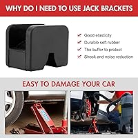 Vista 7 de Toolly Paquete de 4 adaptadores de almohadilla para soporte de gato, 2-3 toneladas universal de goma resistente con marco ranurado riel protector