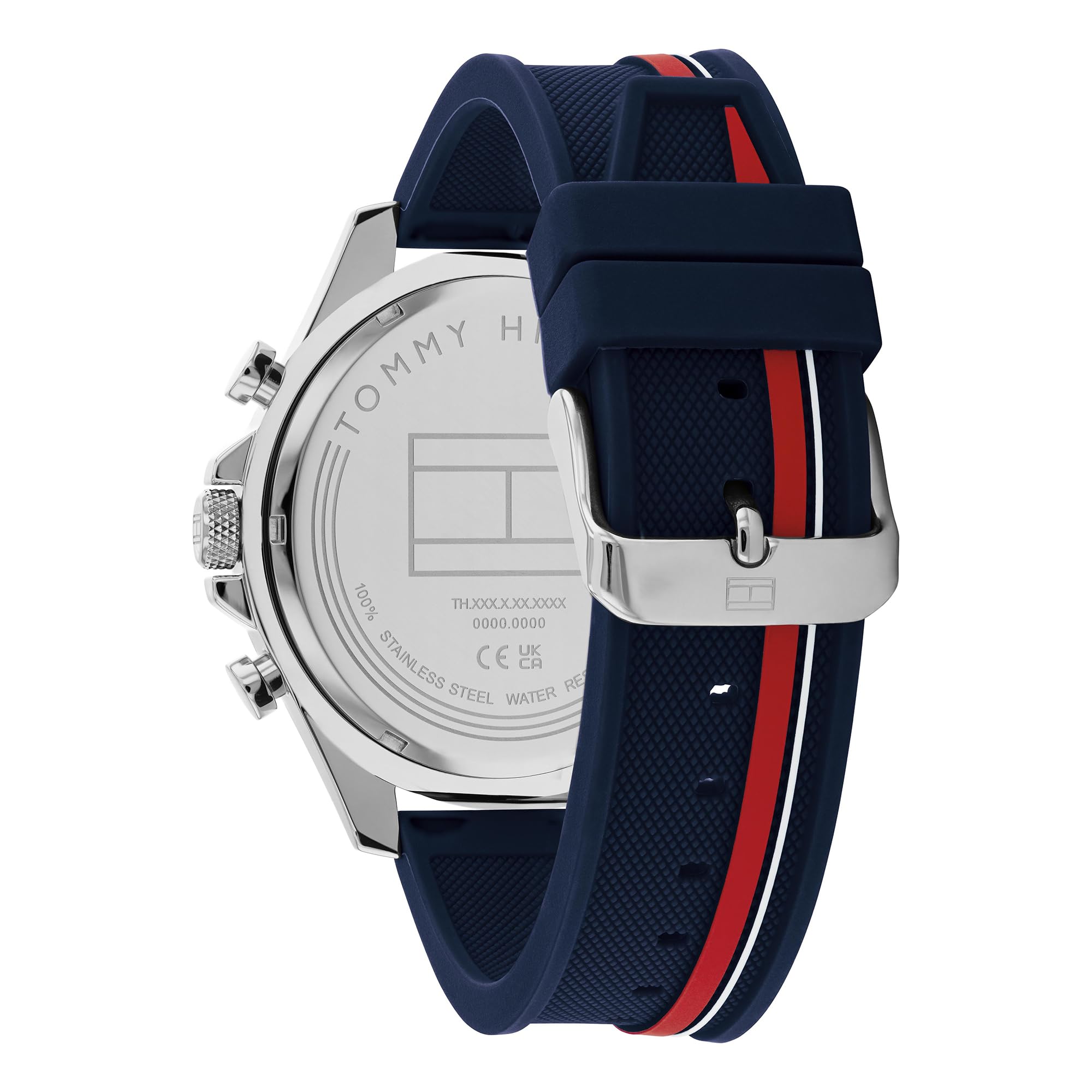 Tommy Hilfiger Orologio Analogico Multifunzione al Quarzo da Uomo con Cinturino in Silicone Blu - 1792083