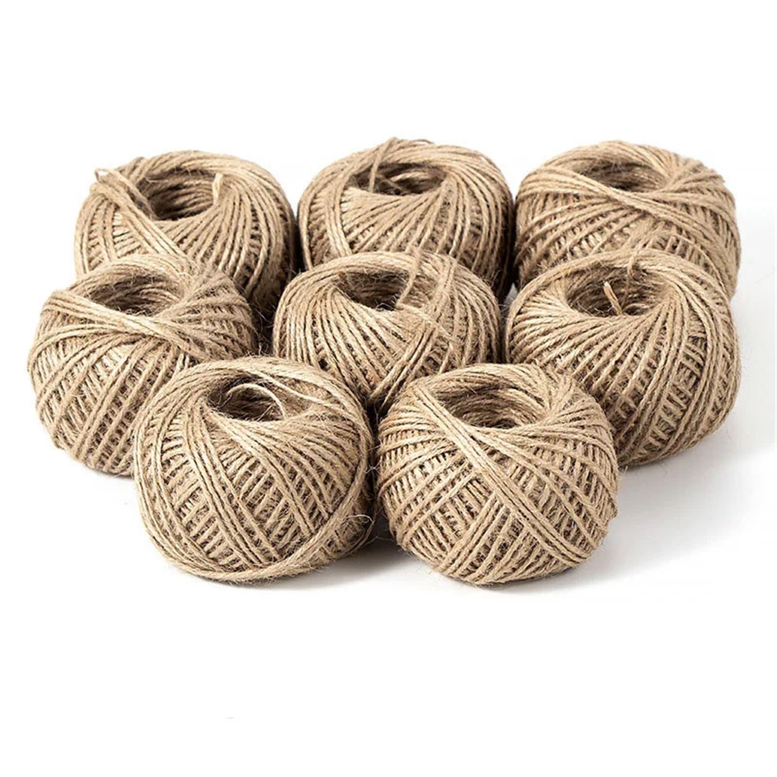 Fil de Corde Jute 100m, Ficelle Faite à la Main for Bricolage vêtements Couture, Ruban Cordon, Artisanat noël, décoration fête Mariage pour Jardin