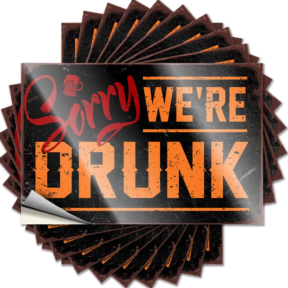 Car Stickers and Decals Sorry We're Drunk Funny Sticker 10 Pcs Windshield Stickers for Cars Car Stickers Funny(12X18CM)