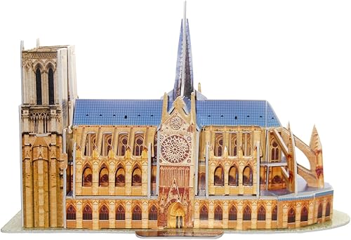 Rompecabezas creativo 3D modelo de papel Notre Dame de París DIY Fun & Educational Toys World Great Architecture Series, 30 piezas