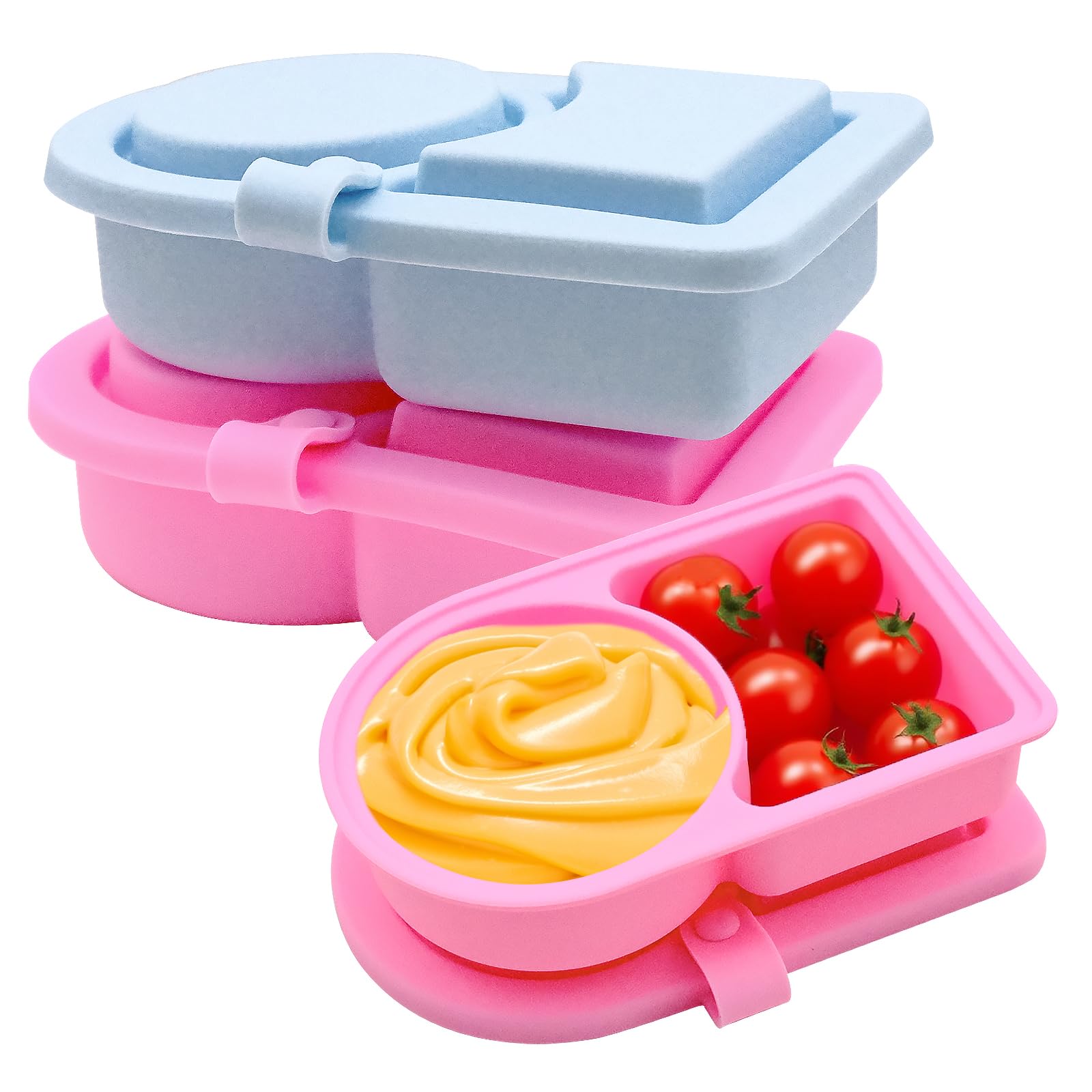 Vzpeun Confezione da 3 contenitori riutilizzabili in silicone per snack
