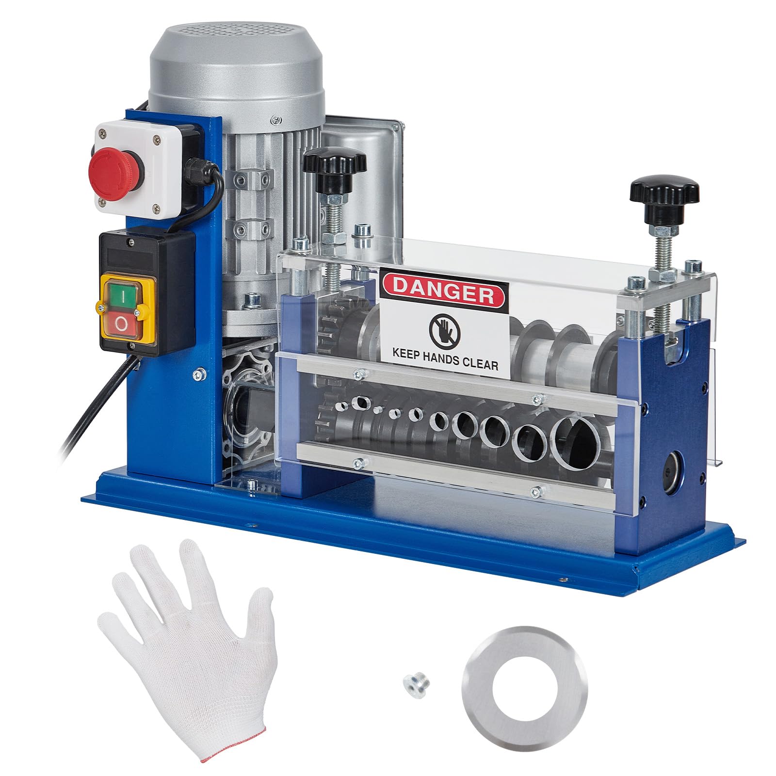 Electric wire stripper, automatic wire stripper, wire diameter 0.06" - 1.5", 11 channels, 10 blades, 370W, stripping speed 98 ft/min, high efficiency recycling