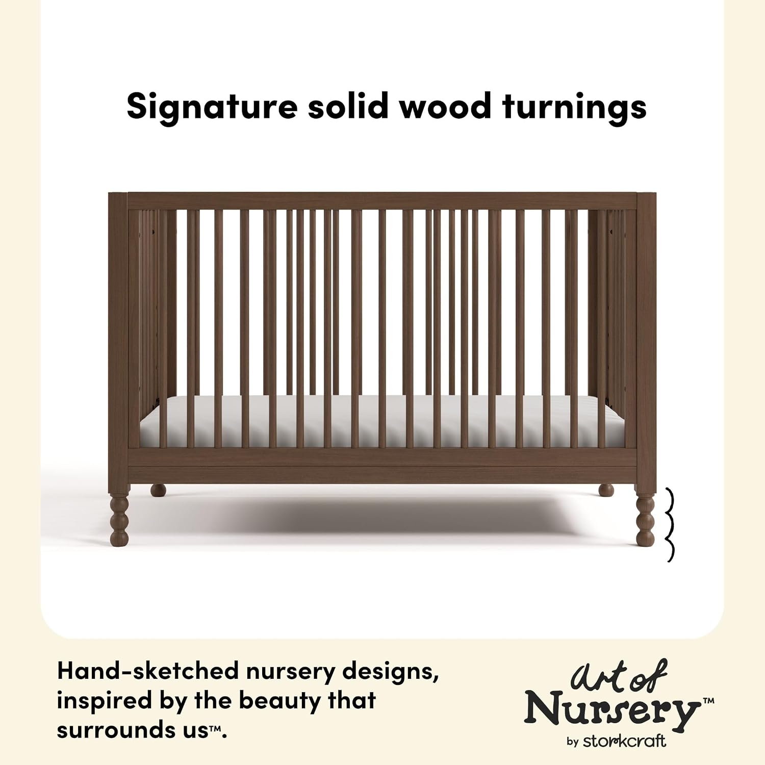 Storkcraft Rio 5-in-1 Convertible Crib and Toddler Guardrail – GREENGUARD Gold Certified, Toddler Bed Conversion Kit Included, Fits Baby Crib Mattress, Converts to Full Bed (Hazelnut)
