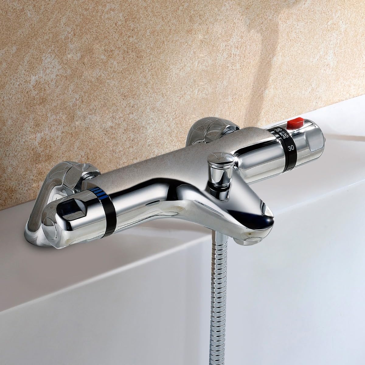 Nes Home Winstead Deck Mounted Thermostatic Bath Shower Mixer Tap (Shower Hose Is Not Included) from B&Q