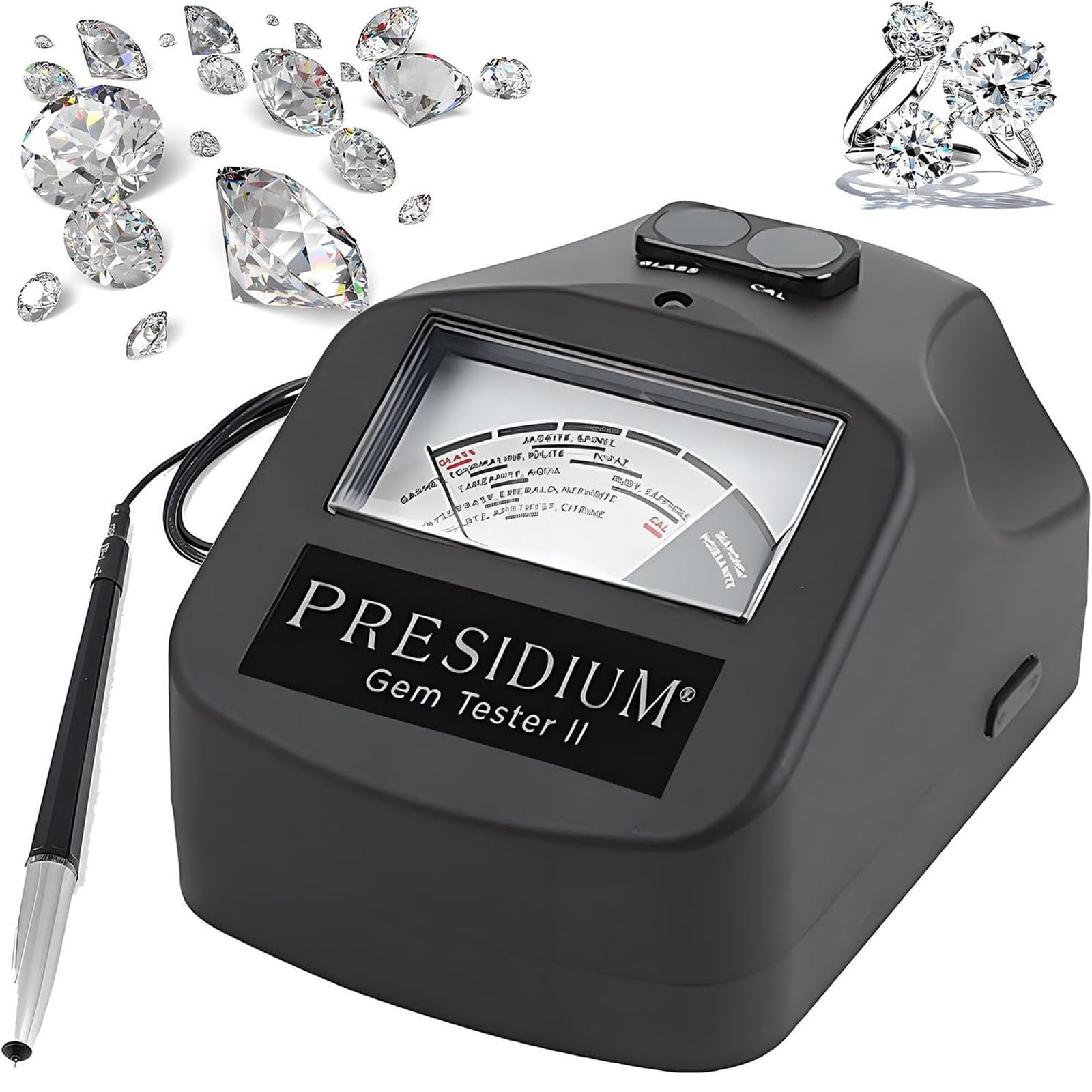 HajMyrdonyx Gem and Jewelry Tester, Precious Metal Verifier with Thermal Conductivity Meter, For Identifying Diamonds/Moissanites And Common Colored Gemstones Tool