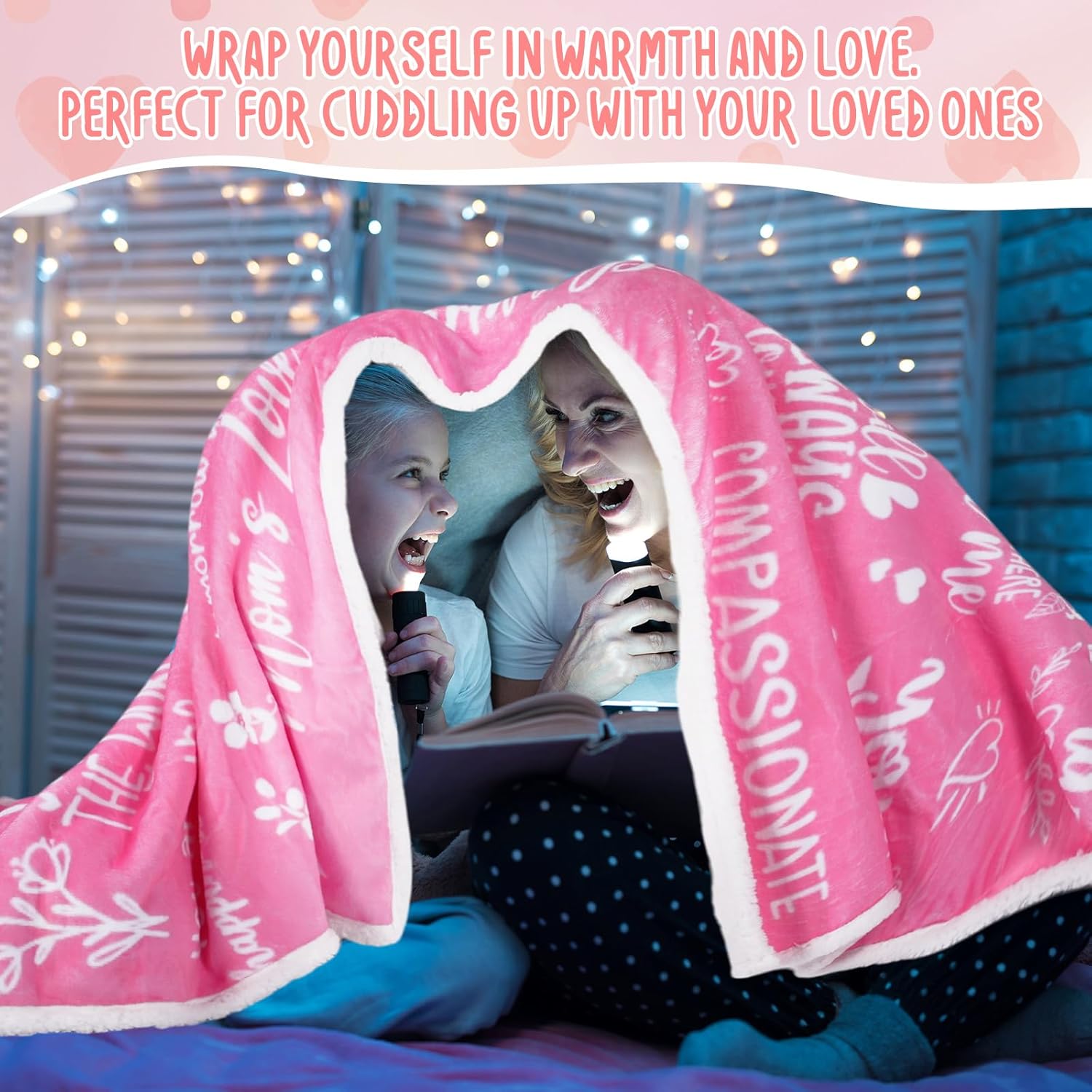 Best Mom Ever Hooded Wearable Blanket Hoodie Double Sided Fleece Valentines Mama Mother Wife Gifts from Husband(Pink) - Image 6