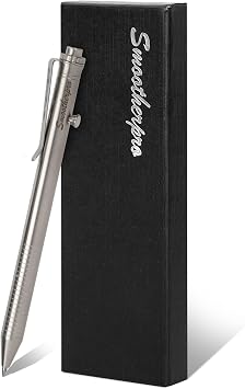 SMOOTHERPRO Stainless Steel Bolt Action Pen,Natural | Refillable Stainless Steel Pen with Pilot G2 Compatible Refill for Office Writing, Journaling, Signatures, and Everyday
