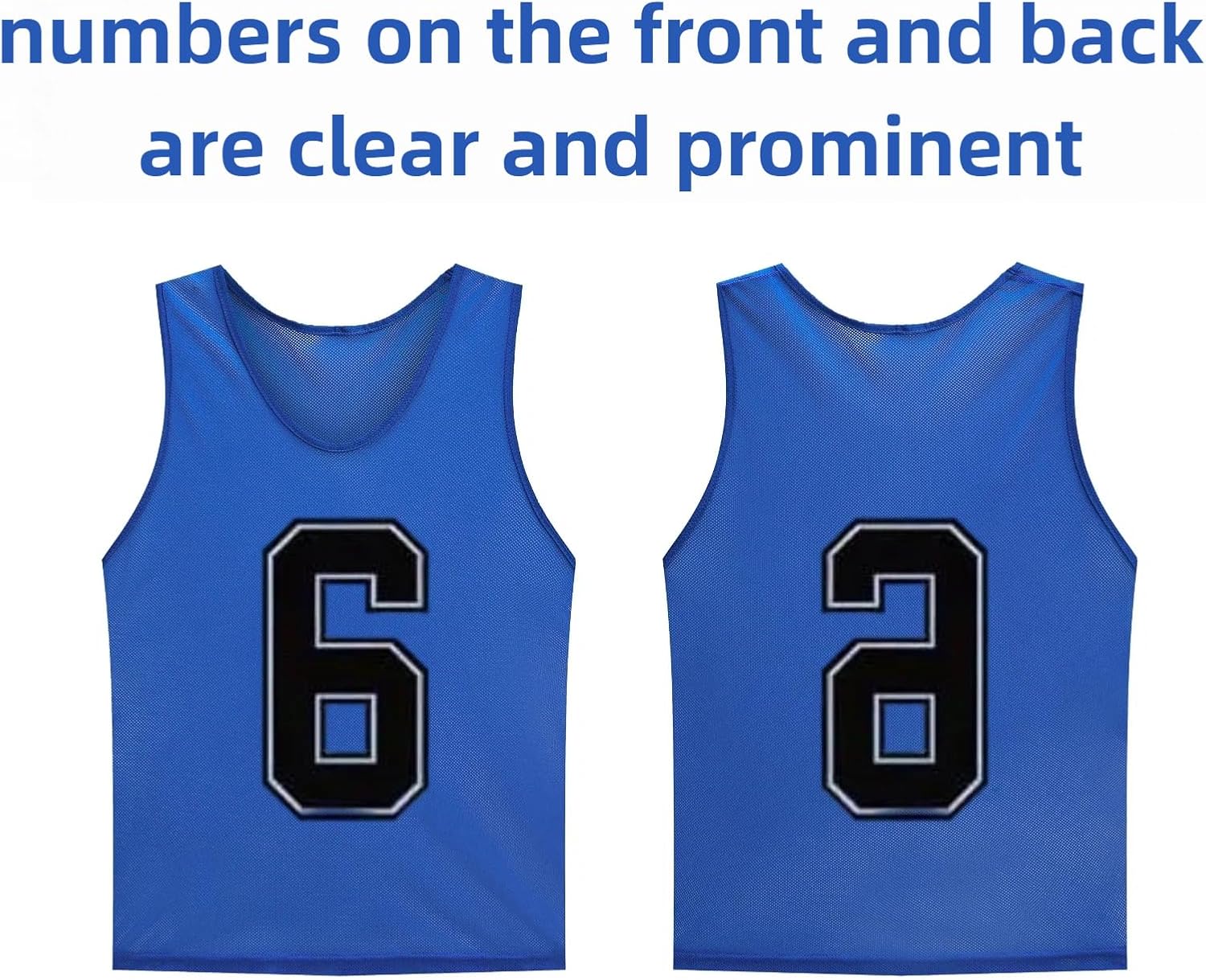 TOEPODO Pinnies Set of 12 Pack Scrimmage Vests Soccer Bibs Team Practice Pinnies with Drawstring Bag & Captain's Armband