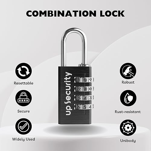 Miniatura 3 de Cerradura de casillero de gimnasio con código, cerradura de combinación de 4 dígitos para casillero, unidad de almacenamiento, combinación de