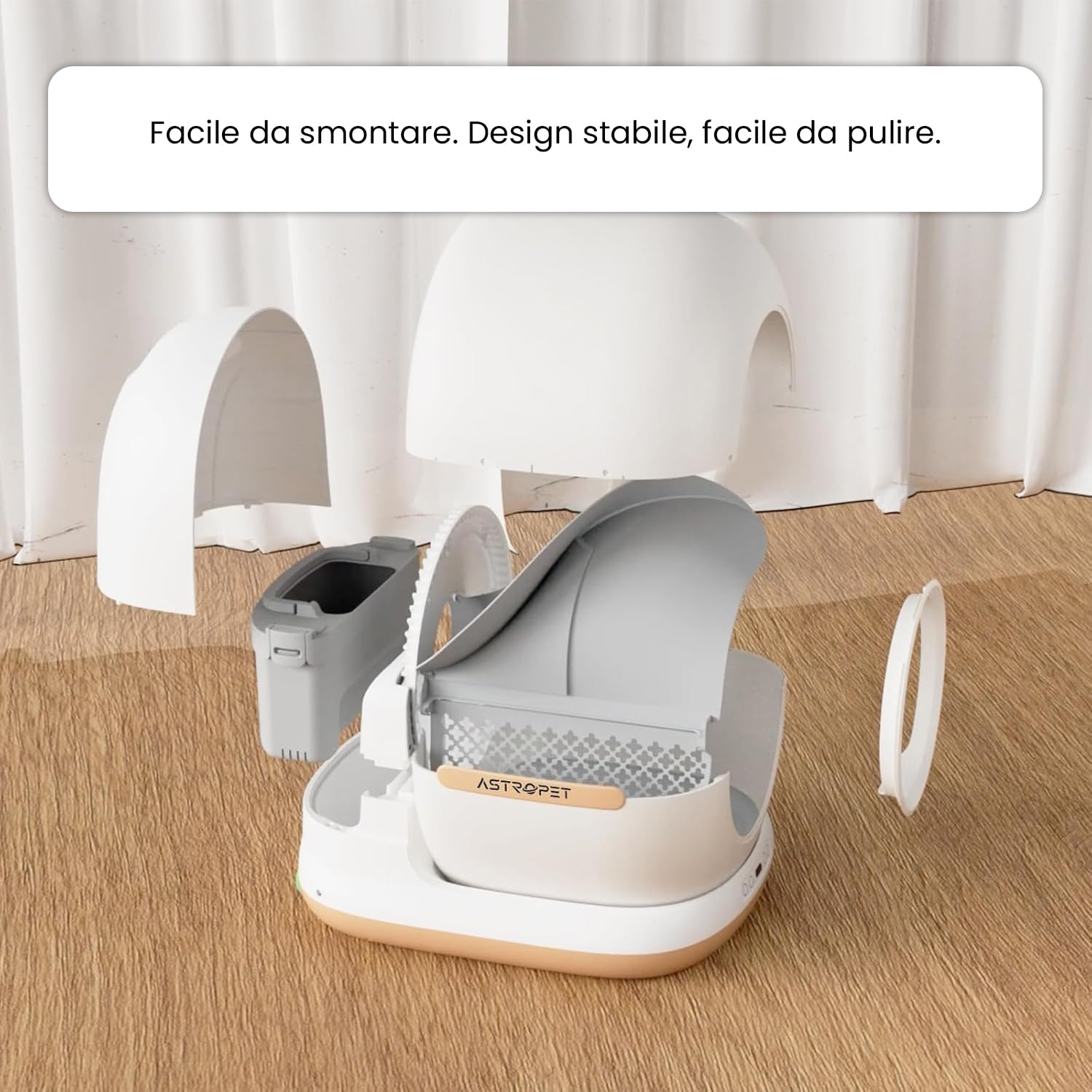 AstroPet 72L Lettiera Gatto Autopulente, Lettiera Autopulente per Gatti,Controllo APP, Sterilizzazione UV,Protezione di Sicurezza Multipla Per Più Gatti