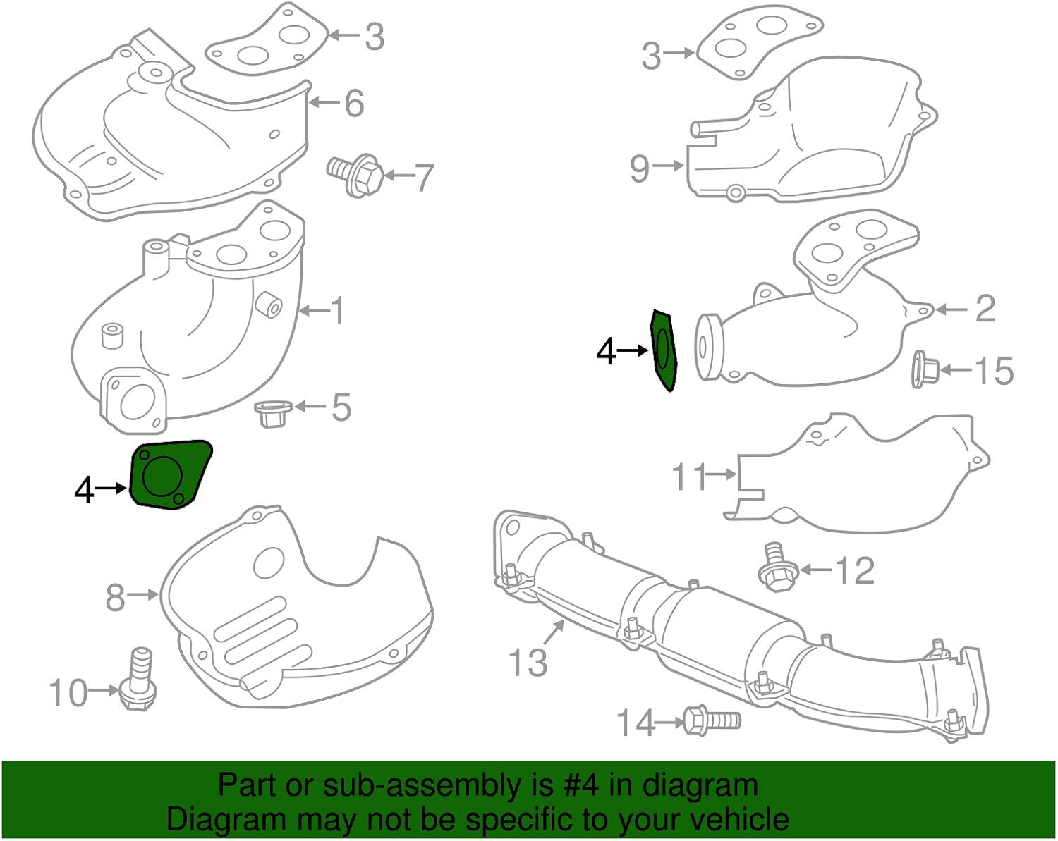 Subaru Turbo Exhaust Manifold Cross Over Pipe Gasket 44022AA160 Genuine OEM