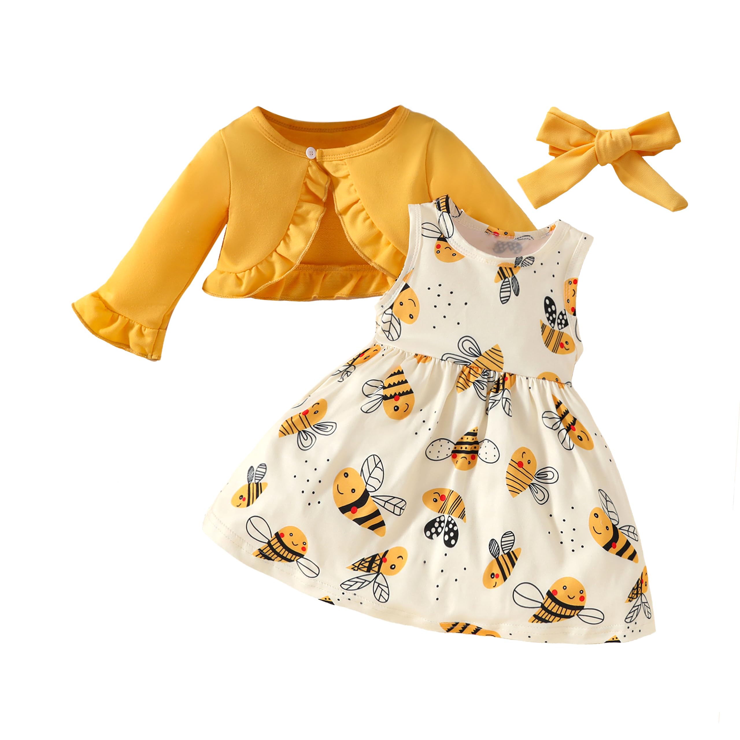 Miipat Bambina Abitini con Set di Abbigliamento Cardigan Bambino Ragazza Autunno Inverno 2pcs Abiti Set Vestito Senza Maniche e Cappotto a Maniche Lunghe