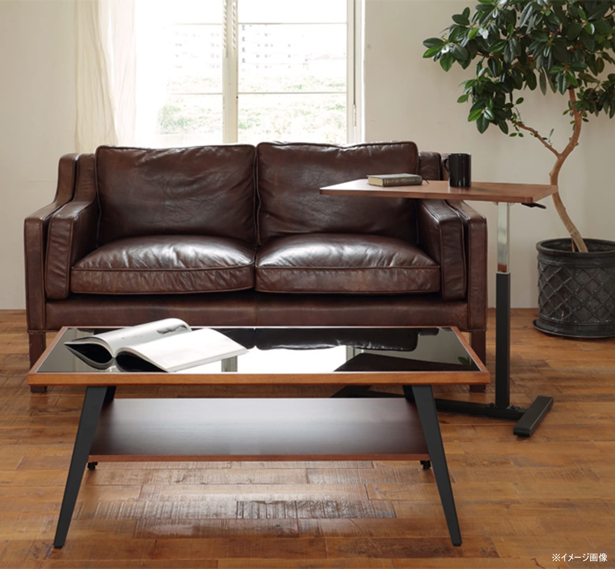 【送料込】新品 あずま工芸 リフティングサイドテーブル　ウォールナットブラウン Amazon｜あずま工芸 TOCOM リフティングサイドテーブル