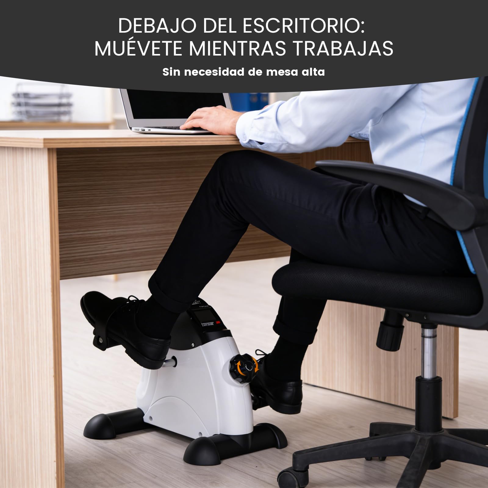 Pedales Estáticos Personas Mayores, Pedaleador para Ancianos y Mini Bicicleta Estática, Máquina de Pedalear Sentado para Entrenamiento en casa, Pantalla LCD — view 6
