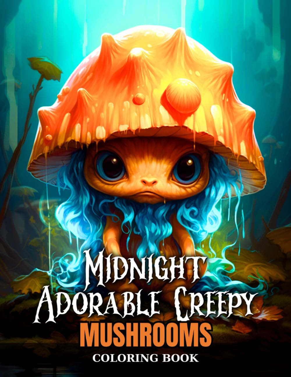 Midnight Adorable Creepy Mushrooms Coloring Book: Fantasy Coloring Pages on Black Backgrounds Featuring Mushroom Monsters for Fun and Relaxation for ... and Fun Designs for Adults and Teens)