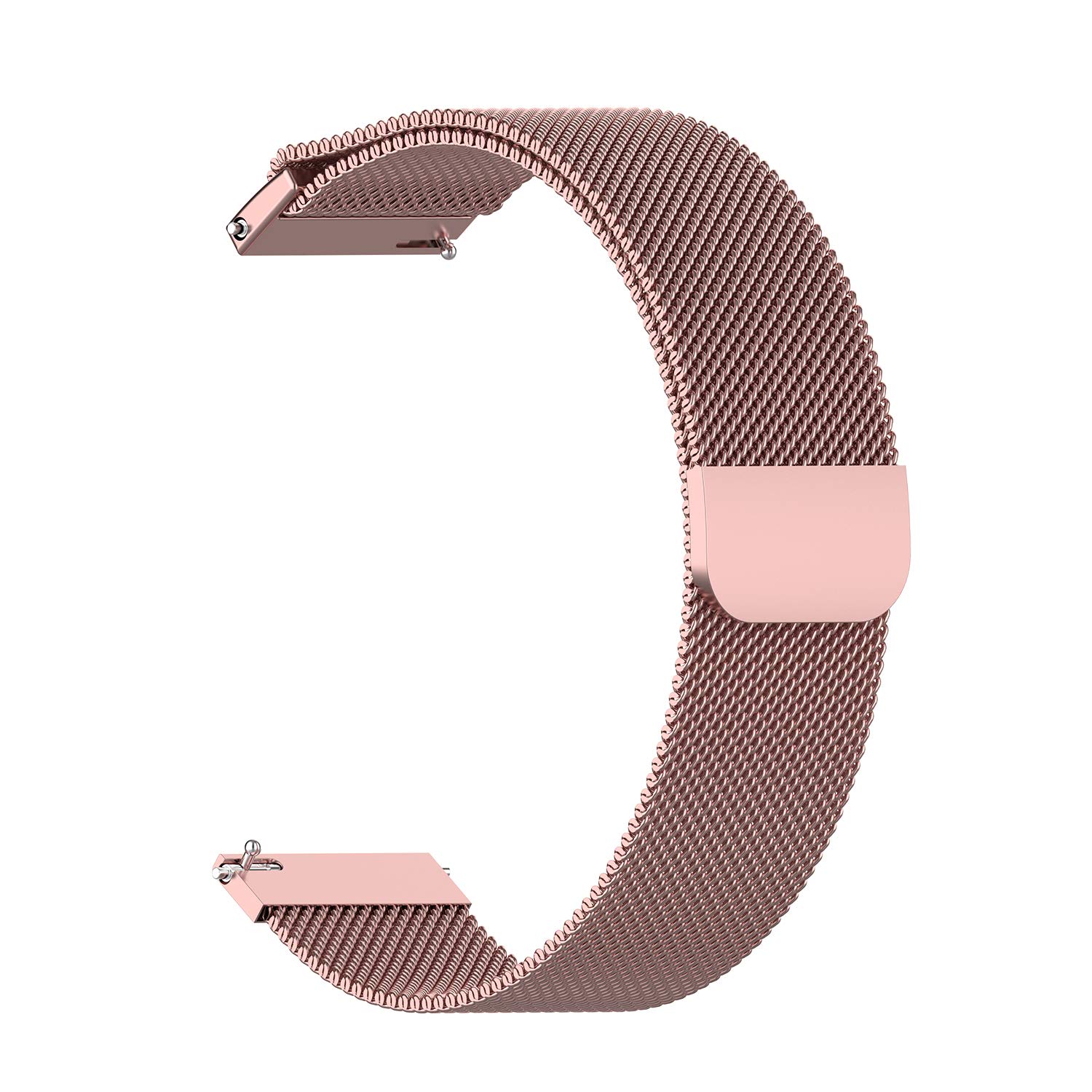 MELFOMELFO 20mm Smart Watch Strap Compatible with Inbase Urban Lite Magnetic Metal Chain - Rose Gold