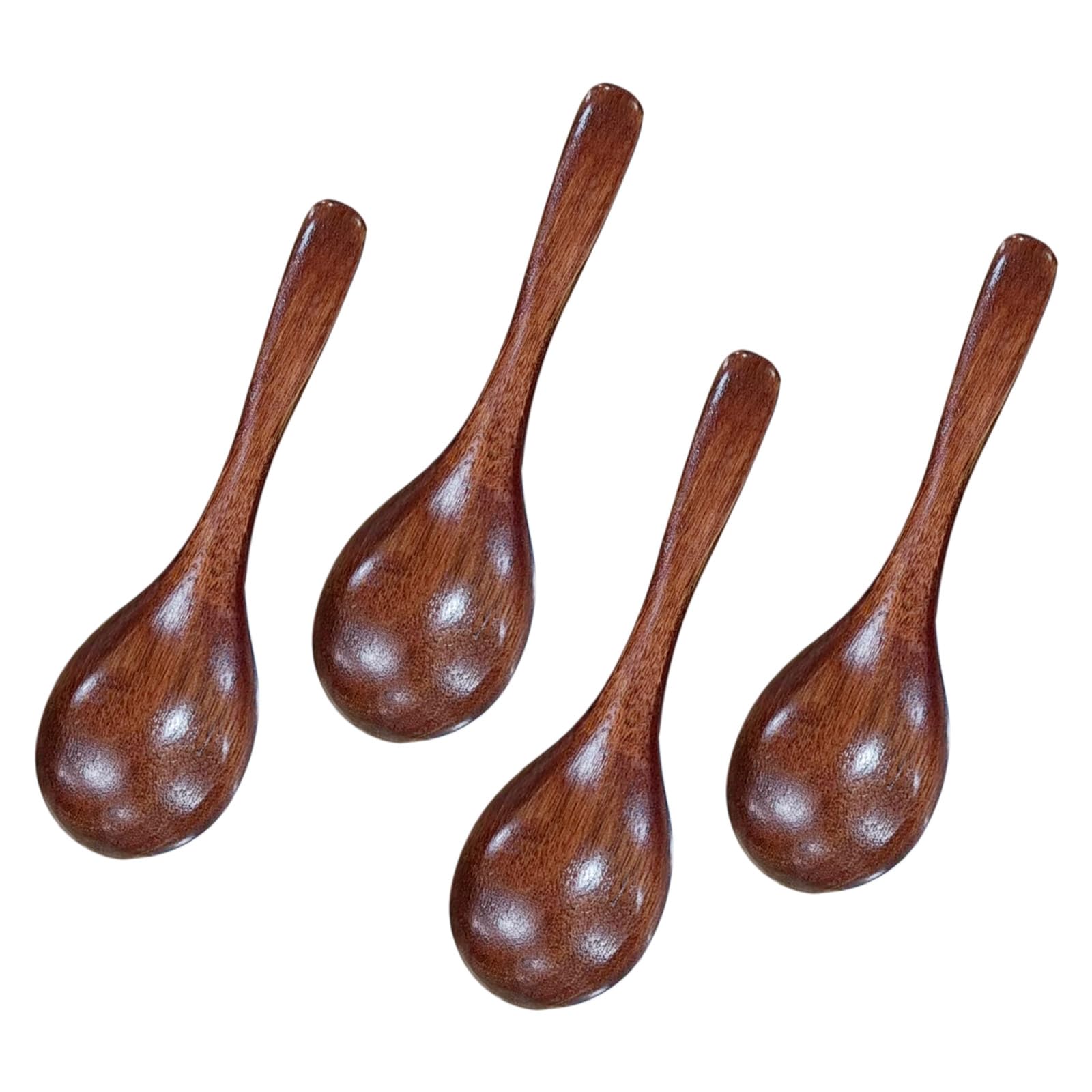 Qusinfc Premium Nanmu Wooden Spoon Handcrafted Kitchen Tool with Lacquers Coating Multipurpose Use for Stirring Serving Coffee Soup Dessert Natural Grains Coffee Stirrer