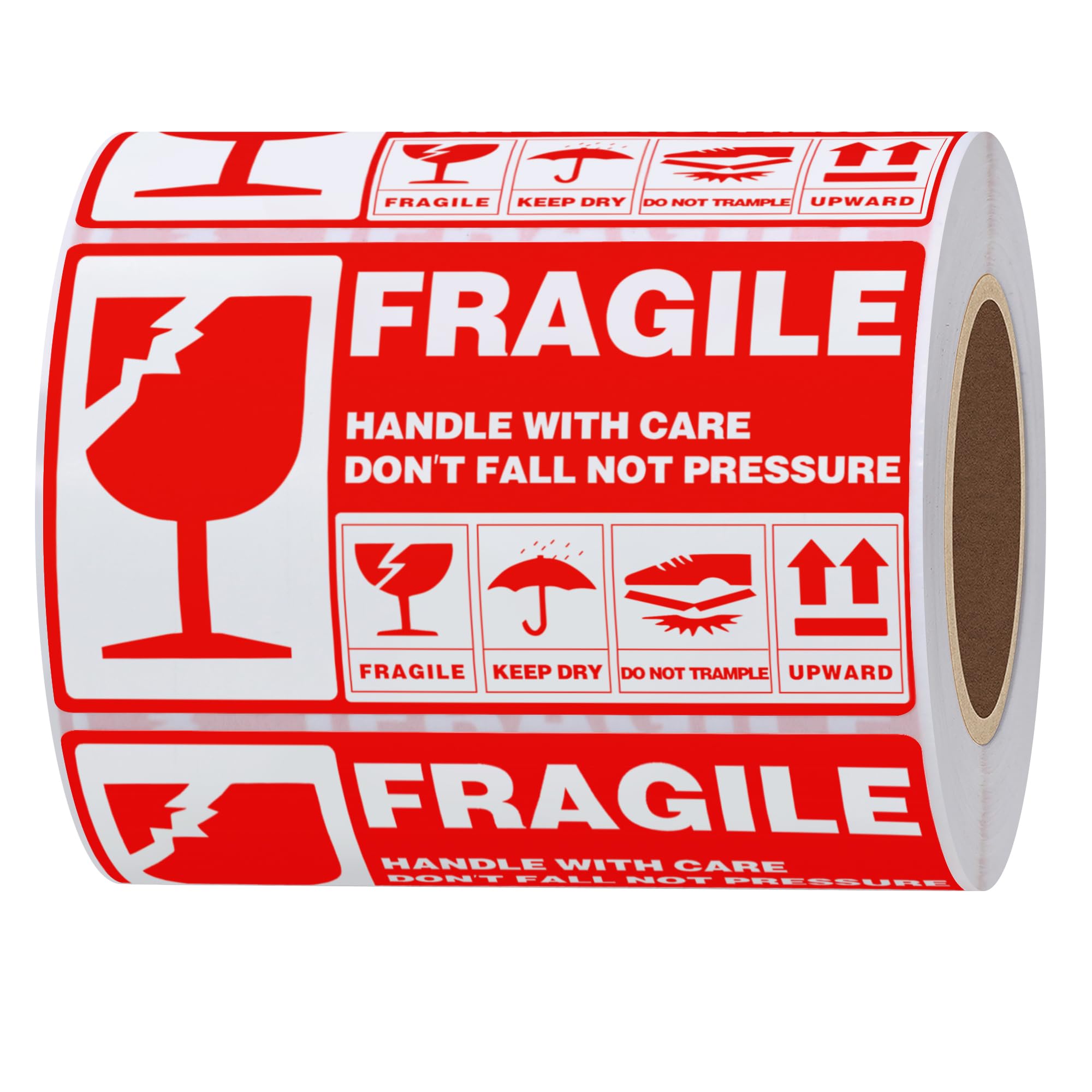 Hybsk fragile 割れ物注意 シール 取扱注意 シール ワレモノ注意 シール 90x50mm fragile ステッカー 光沢 こわれもの 取扱注意 シール スーツケース ステッカー(200枚)