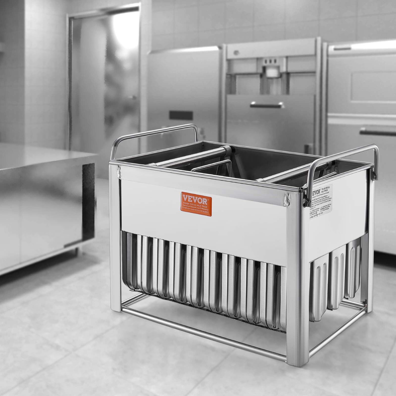 VEVOR Commercial Popsicle Molds, 40PCS Round-Head Ice Pop Molds with Double Slot, Stainless Steel Ice Lolly Popsicle Molds, Ice Cream Maker Mold Holder with 50PCS Popsicle Sticks & Bags