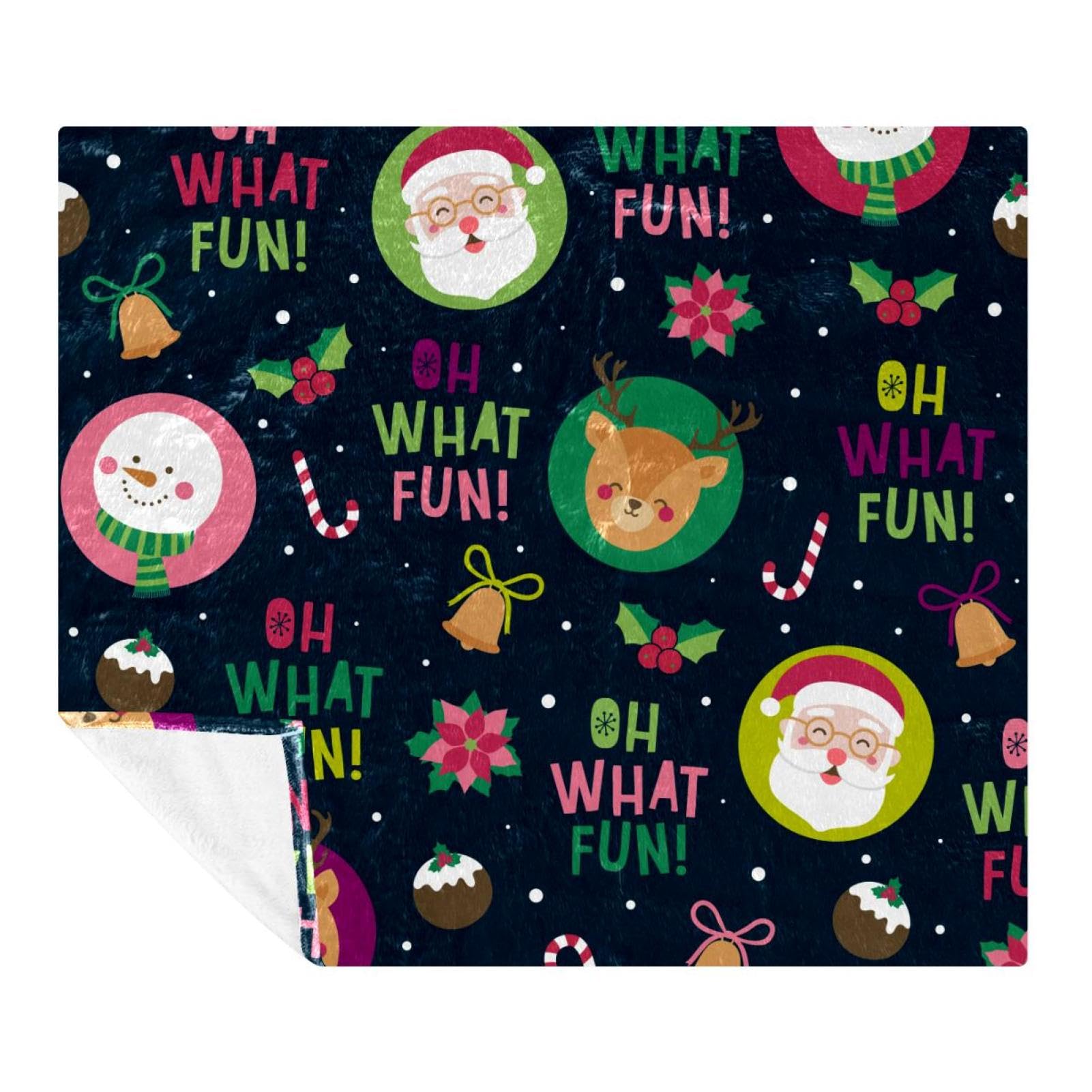 Couverture douce dessin animé pour enfants plaid polaire lit motif Noël 150x