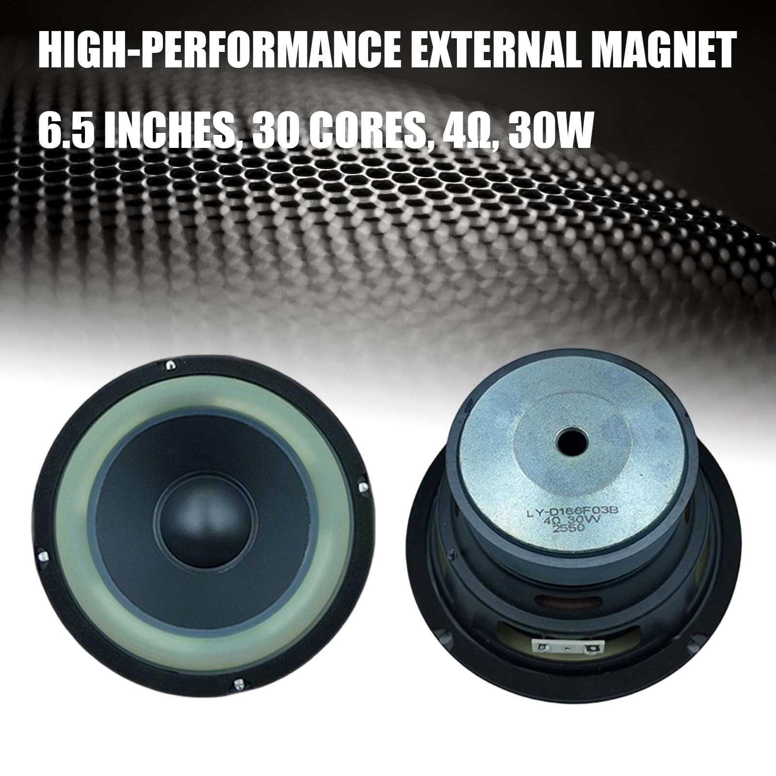 Subwoofer professionale da 6,5" 30 W, 4 Ohm, ideale per aggiornare sistemi audio e progetti