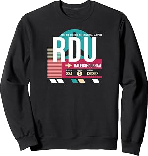 Vintage Raleigh Durham RDU Airport Code Travel Day Carolina Sweatshirt