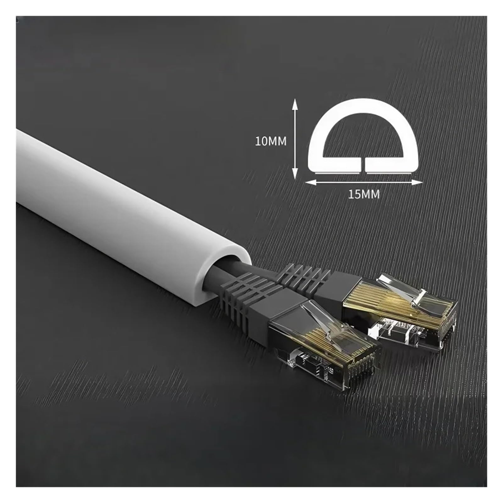 Canalina Passacavi Guaine di copertura for cavi da pavimento in PVC Protezioni for flessibili for condutture elettriche Spegnicavi autoadesivi for pavimenti(A-white,5m)