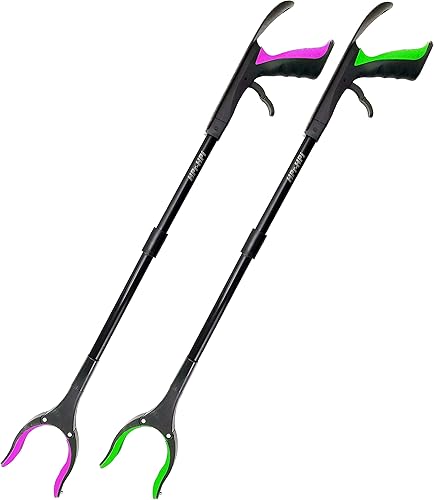 Miniatura 9 de Paquete de 2 herramientas de agarre de basura, plegable con calzador, agarrador de basura, jardín Nabber, recogedor de basura, recogedor de basura,