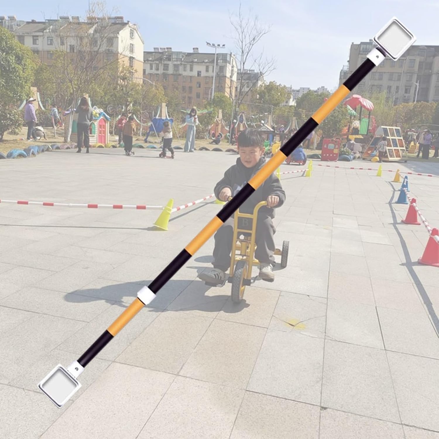 5-Pack Expandable Traffic Cone Set, Black Safety Cones with Reflective Film, Perfect for Parking Lots, Road Work, Temporary Barriers & Emergency Use