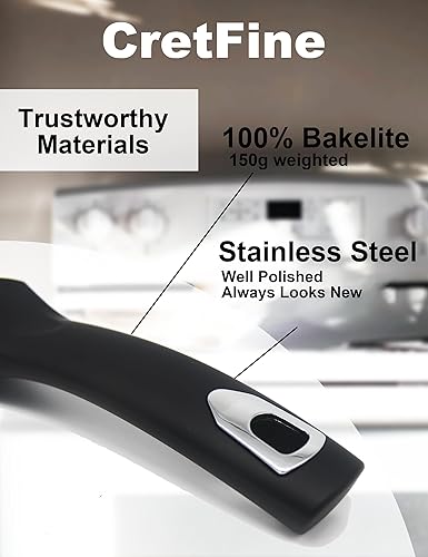 Miniatura 4 de Reemplazo de mango de sartén, mango de repuesto de sartén de 8 pulgadas, solo tornillo con kit de instalación, disponible en 4 tamaños