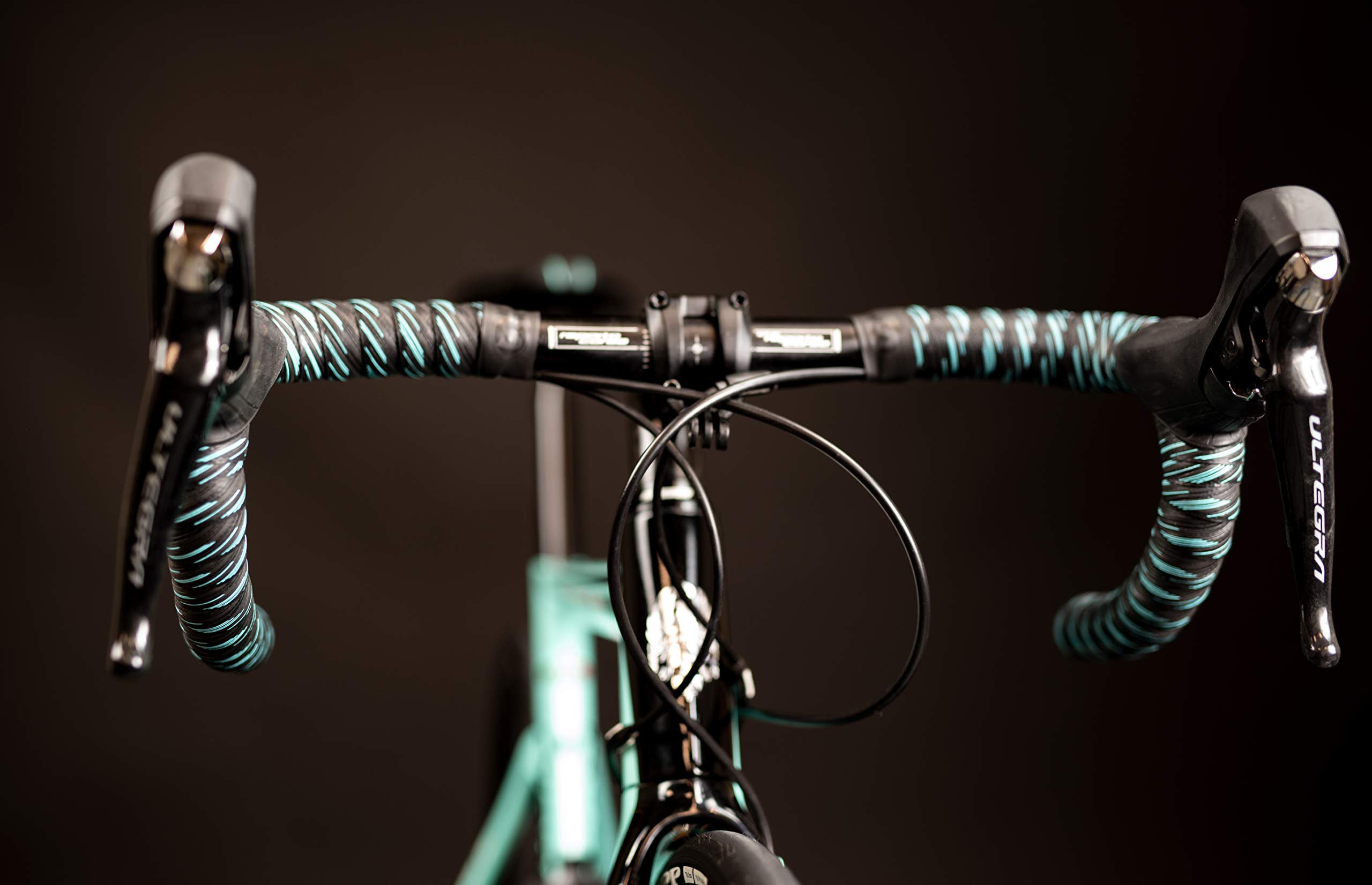 SILCA NASTRO CUSCINO Handle Bar Tape, Extra Thick 3.5mm (Black with Miami Green) Sporting Goods