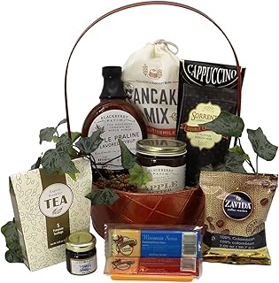 Gift Basket Village - Gourmet Country Breakfast Gift Basket: Pancake Mix, Coffee, Tea, Syrup, Cheeses, Jams, Perfect Morning Treat, Handcrafted in the USA