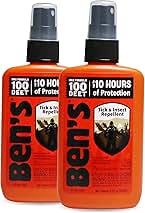 Ben's 100 Tick & Insect Repellent - Alcohol-Free DEET Insect Repellent Pump Spray - Offers 10 Hours of Protection for Adults & Children -3.4 Fl Oz (2 Pack)